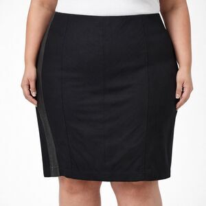 Lane Bryant Ponte Skirt Size 24 Black Pencil Straight